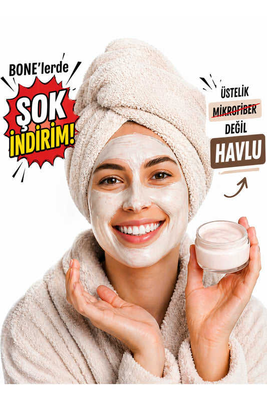 Havlu Saç Bonesi Baş Havlusu Pamuklu Yüksek Emici Banyo Duş Havlusu Saç Kurutma Bonesi Bej