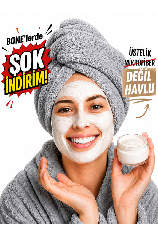 Havlu Saç Bonesi Baş Havlusu Pamuklu Yüksek Emici Banyo Duş Havlusu Saç Kurutma Bonesi Bej